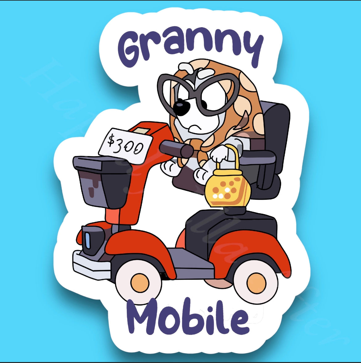 grouchy granny muffin car window decal